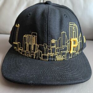 Pittsburgh pirates Black and Gold City Skyline Cap fitted 6 3/4